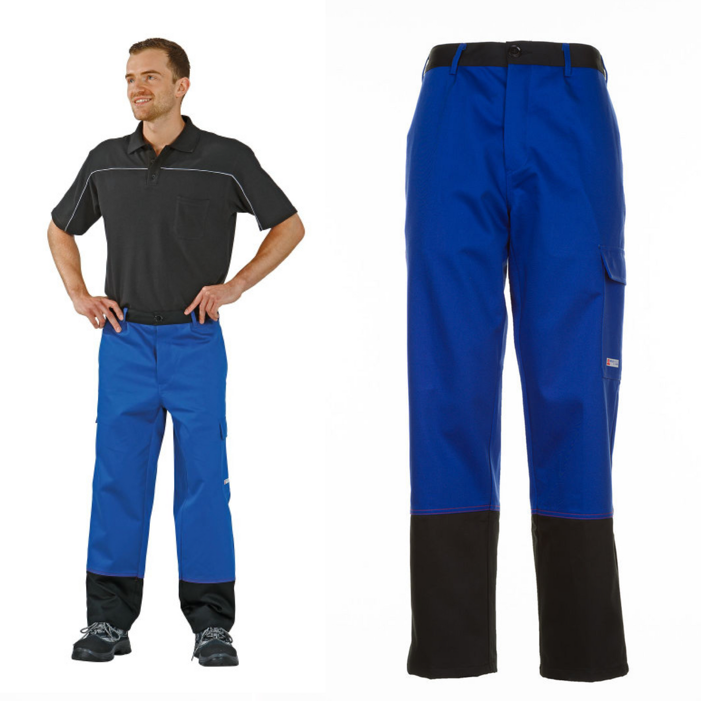 Planam Weld Shield Bundhose Hitze-/Schweißerschutz Kornblau/Schwarz 5521