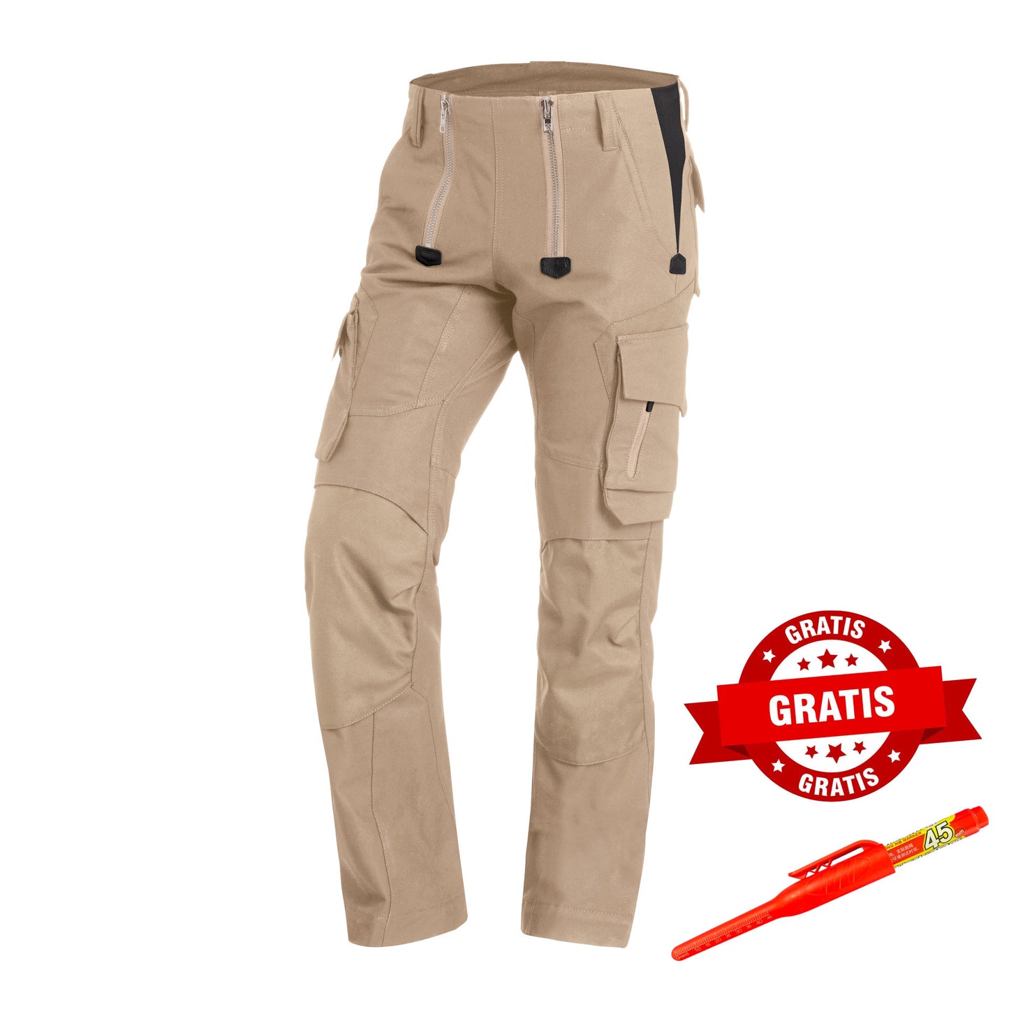 FHB Sebastian Zunfthose Canvas und Cordura Beige 11011 + gratis Trockenmarkierer