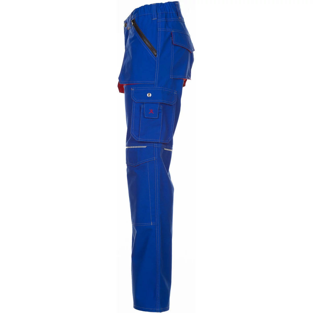 Planam Basalt Bundhose Arbeitshose kornblumenblau/rot 2821