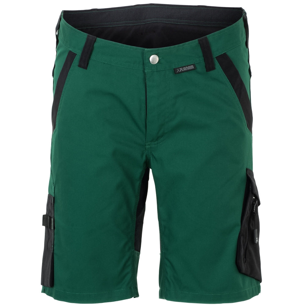 Planam Norit Herren Shorts kurze Arbeitshose Grün/Schwarz 6454