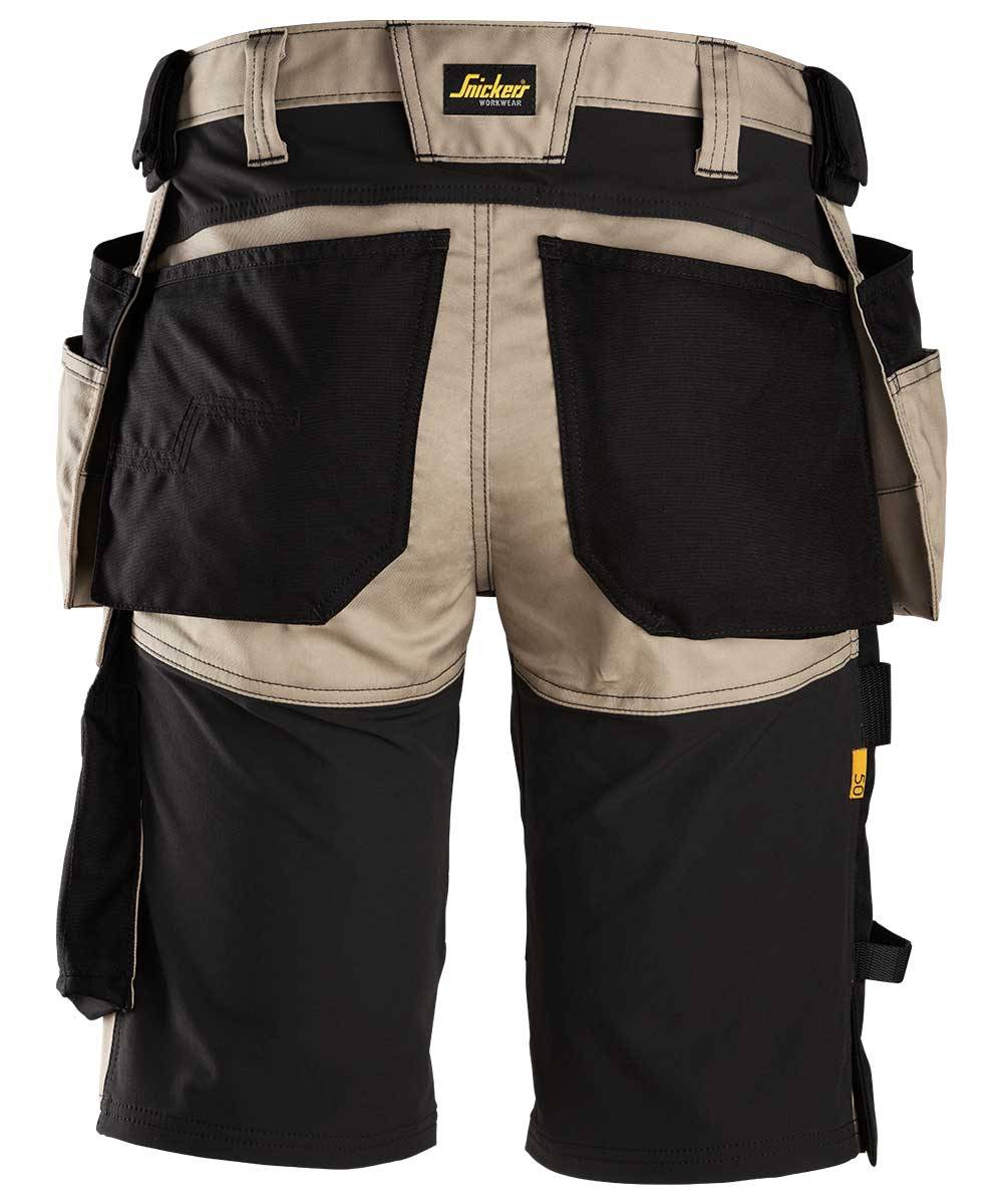 Snickers AllroundWork Stretch Shorts mit Holstertaschen Khaki/Schwarz 6141