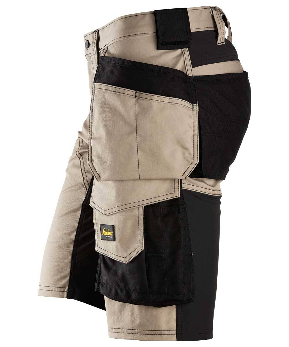 Snickers AllroundWork Stretch Shorts mit Holstertaschen Khaki/Schwarz 6141