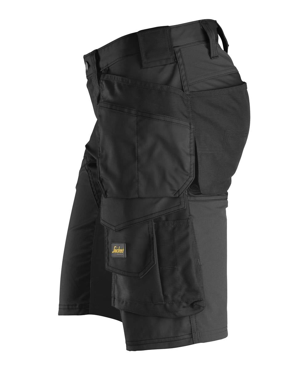 Snickers AllroundWork Stretch Shorts mit Holstertaschen Schwarz 6141