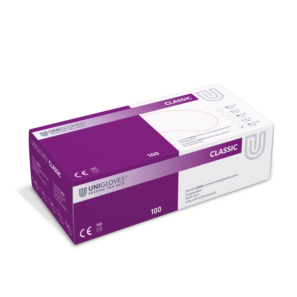 Einweghandschuhe aus Latex Unigloves Classic (100 Stück)