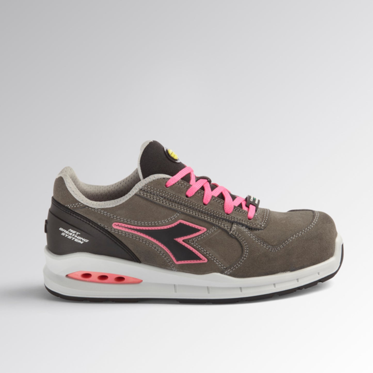 Diadora Run Net Airbox Low Damen Arbeitsschuhe S3S SRC Grau/Pink 701.181148