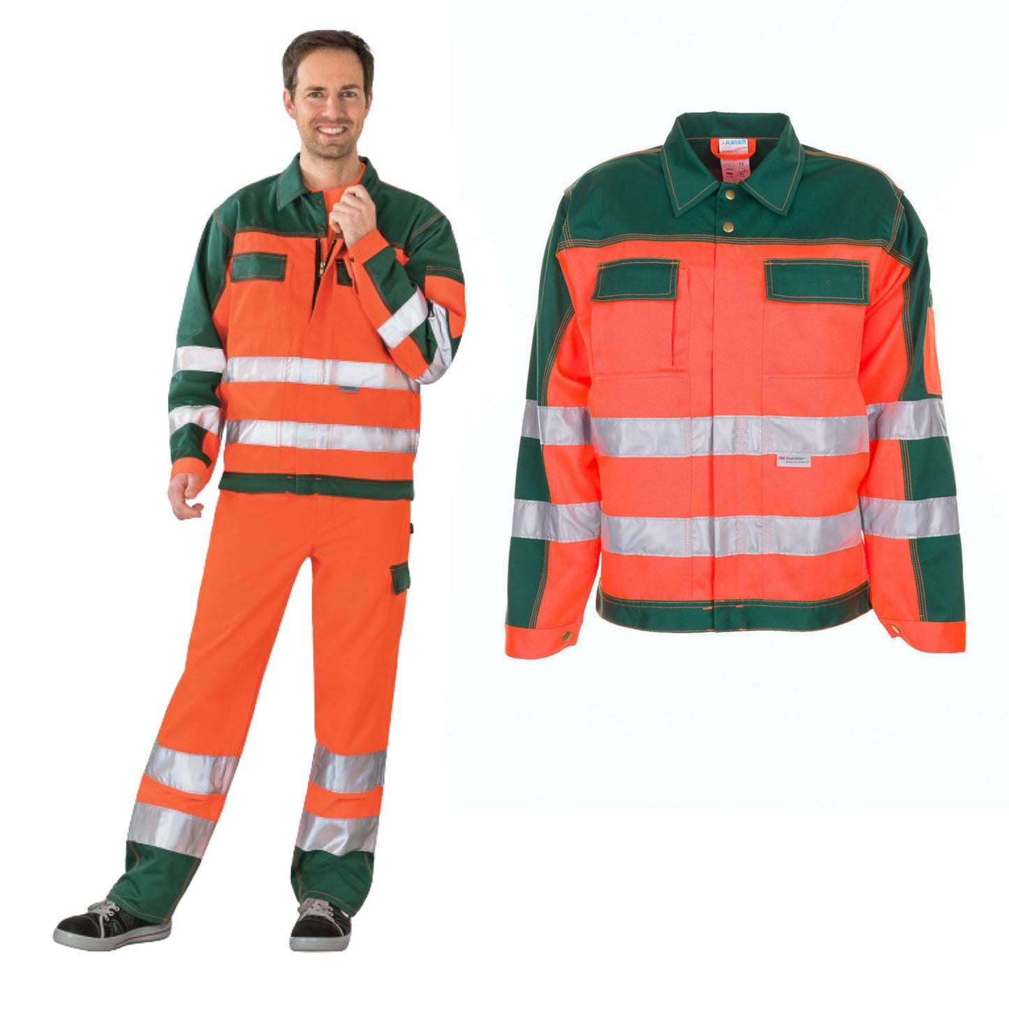Planam Warnschutz Bundjacke 2-farbig Orange/Grün 2008