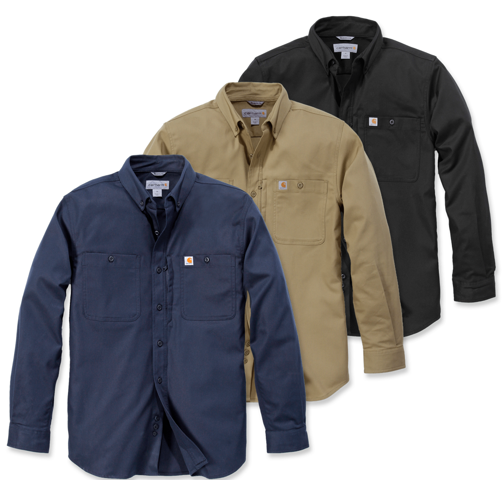 Carhartt Rugged Professionell Canvas Langarm Herren Hemd Arbeitshemd 102538