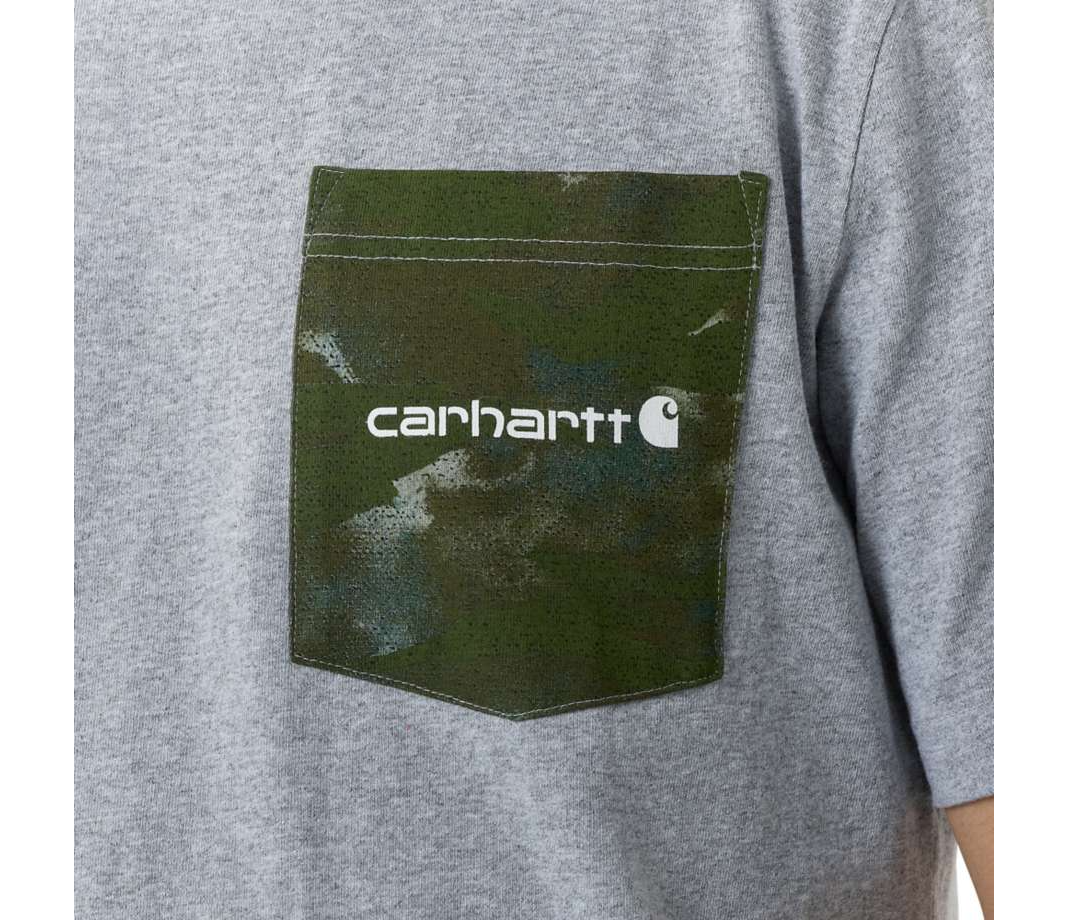 Carhartt Pocket T-Shirt mit Camo Muster Hellgrau 105352
