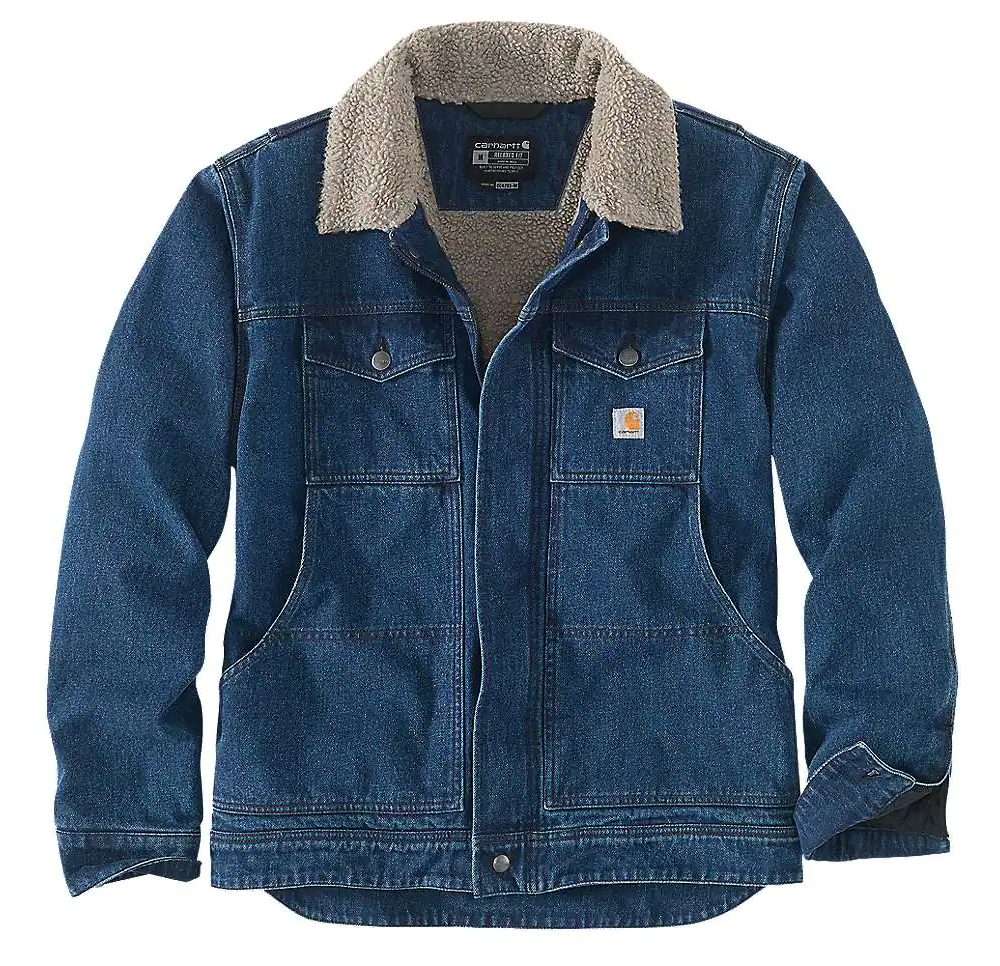 Carhartt Denim Sherpa Lined Herren Jeans Jacke Glacier 105478