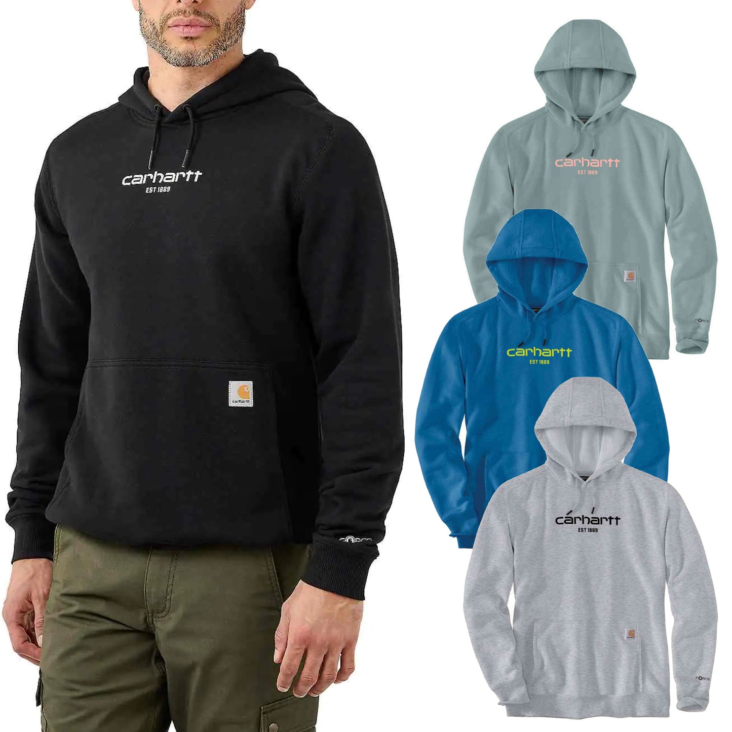 Carhartt Herren Force Lightweight Logo Graphic Sweatshirt Hoodie 105569