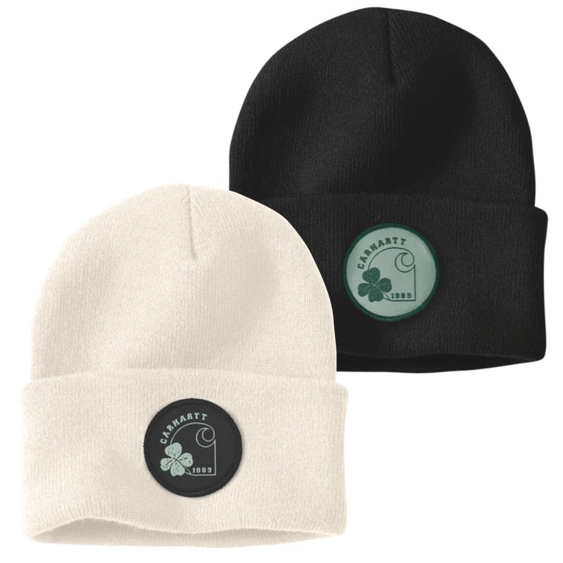 Carhartt Knit Shamrock Patch Beanie Wintermütze Strickmütze 105690