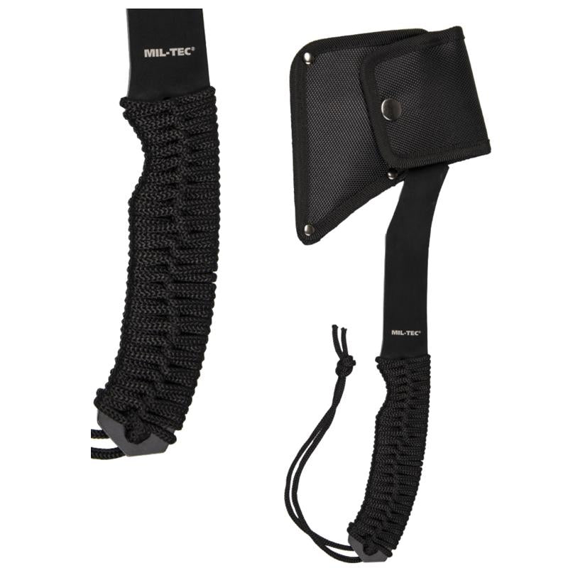 Mil-Tec Beil Paracord Schwarz mit Kopftasche