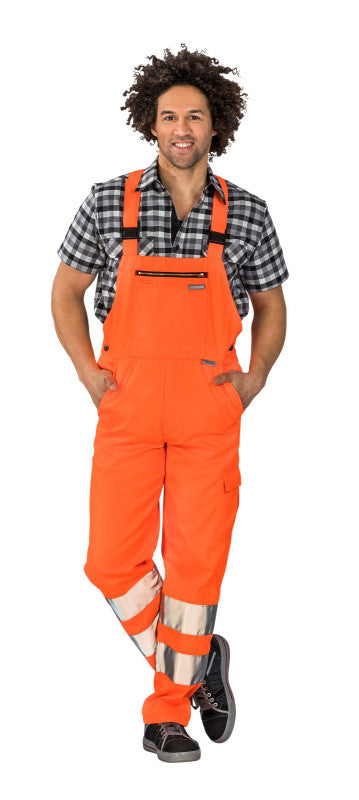 Planam Warnschutz Latzhose Uni Orange 2021