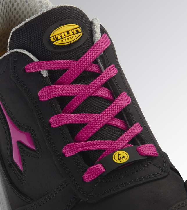 Diadora Run Low Arbeitsschuhe S3 SRC ESD Schwarz/Pink 701.175303