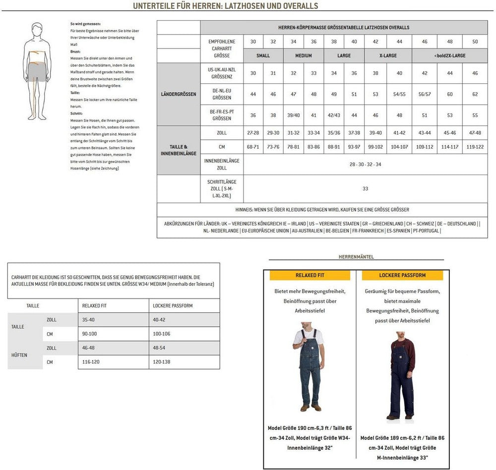 Carhartt Rugged Flex Rigby Bib Overall Herren Latzhose 102987