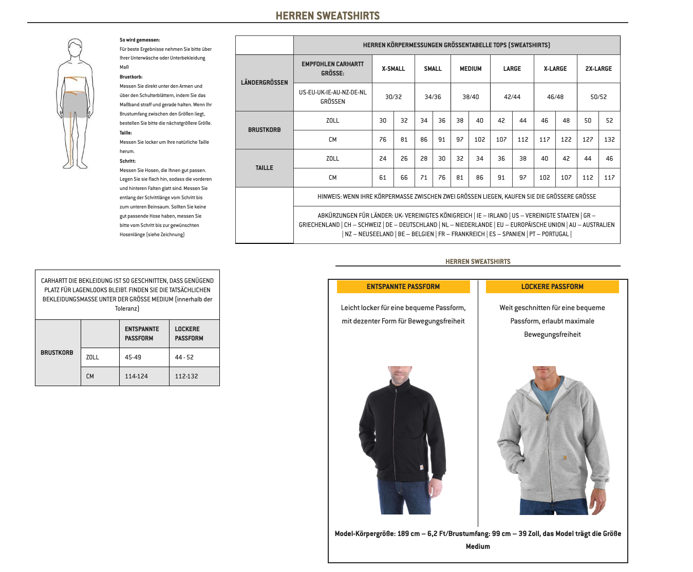 Carhartt Herren Crewneck Sweatshirt K124