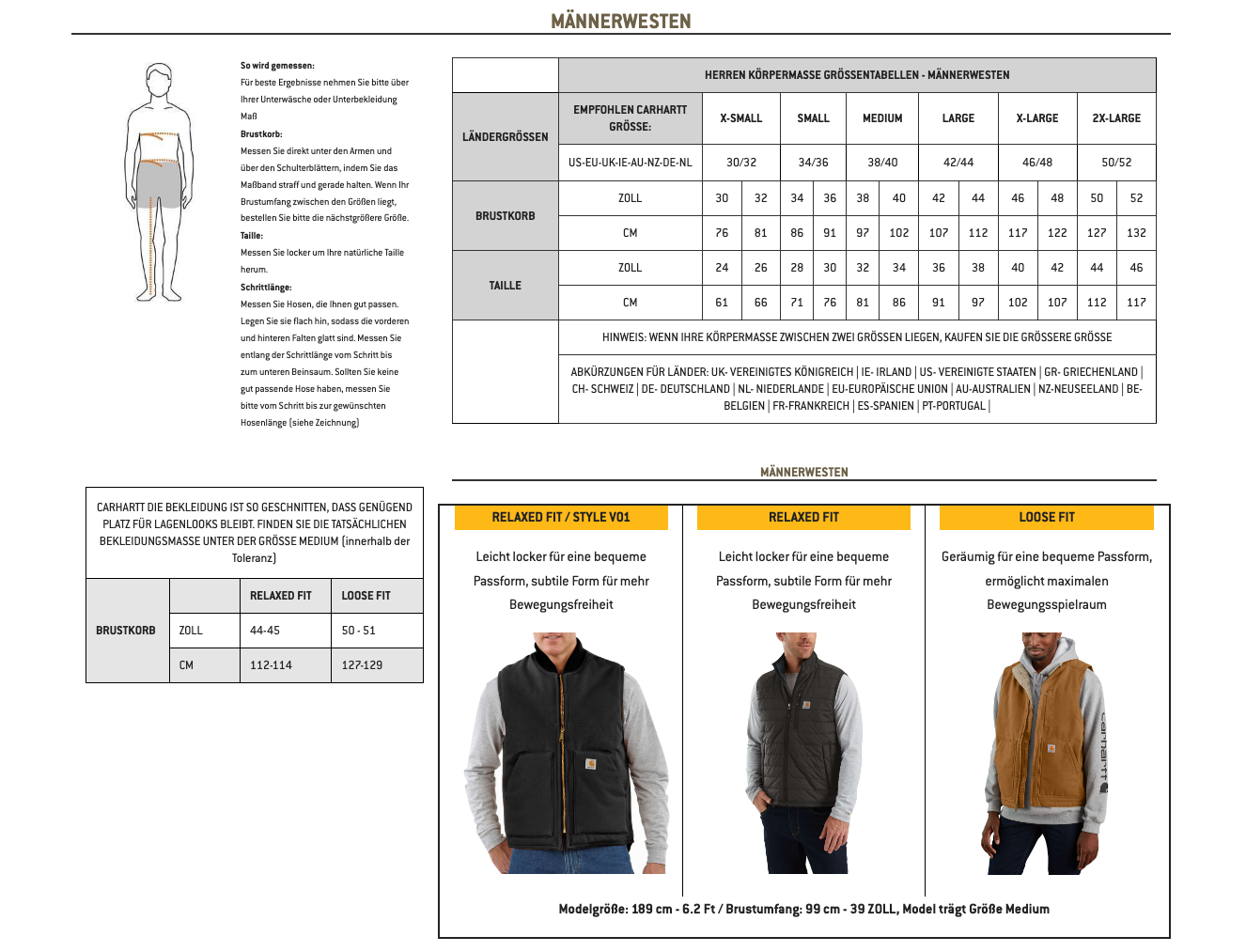 Carhartt Washed Duck Fleece Lined Hooded Herren Kapuzenweste 103837