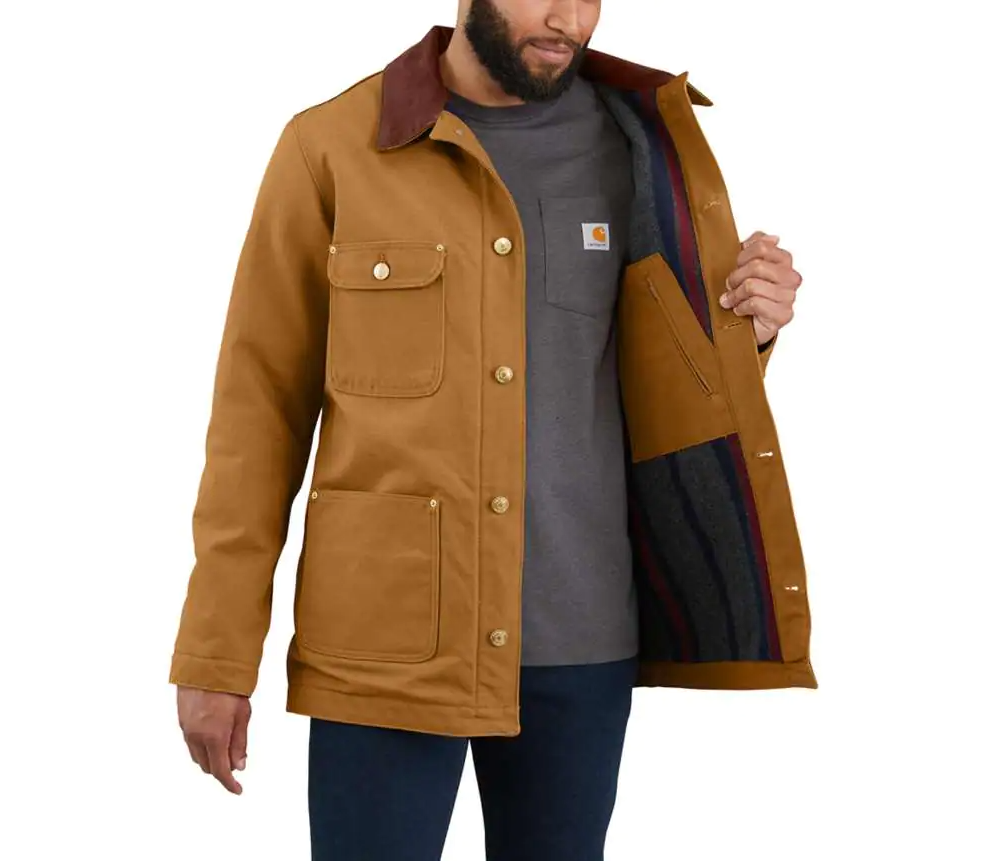 Carhartt Firm Duck Blanket Lined Chore Coat Herren Mantel 103825