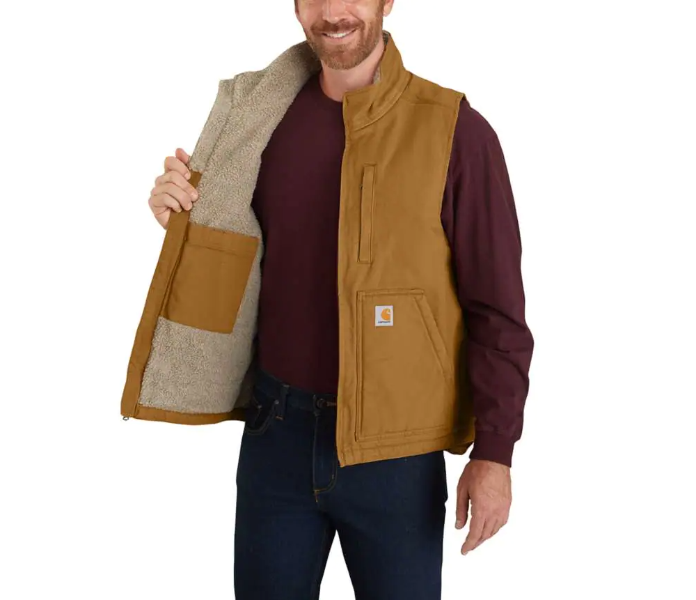 Carhartt Washed Duck Sherpa Lined Mock Neck Herren Weste 104277