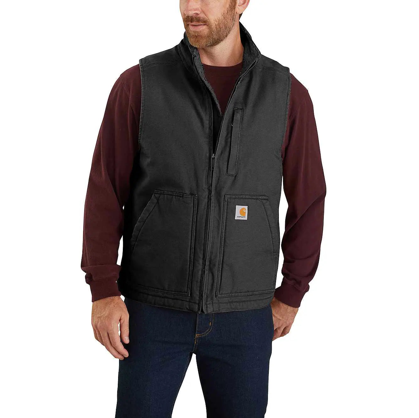 Carhartt Washed Duck Sherpa Lined Mock Neck Herren Weste 104277