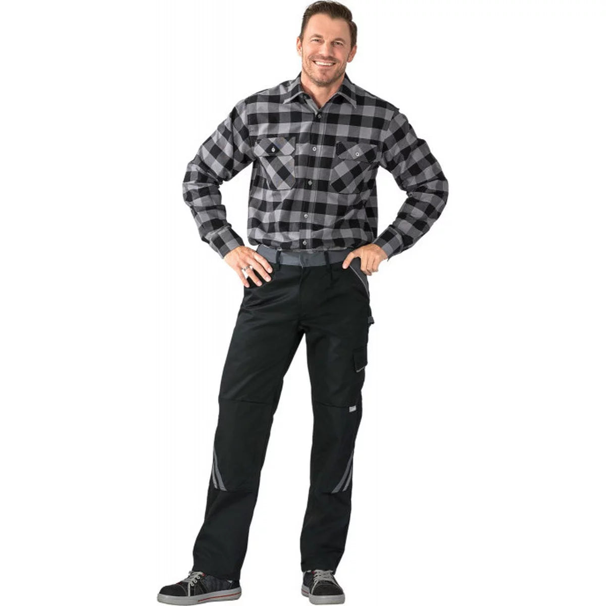 Planam Highline Herren Bundhose schwarz/schiefer/zink 2711
