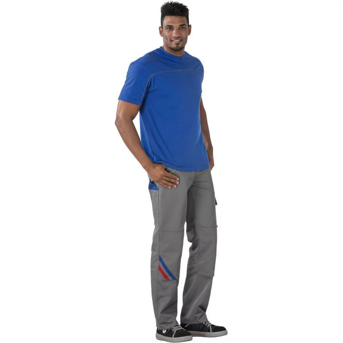 Planam Highline Herren Bundhose zink/kornblau/rot 2323