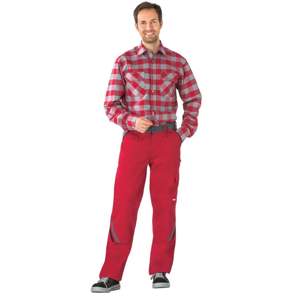 Planam Highline Herren Bundhose rot/schiefer/schwarz 2326