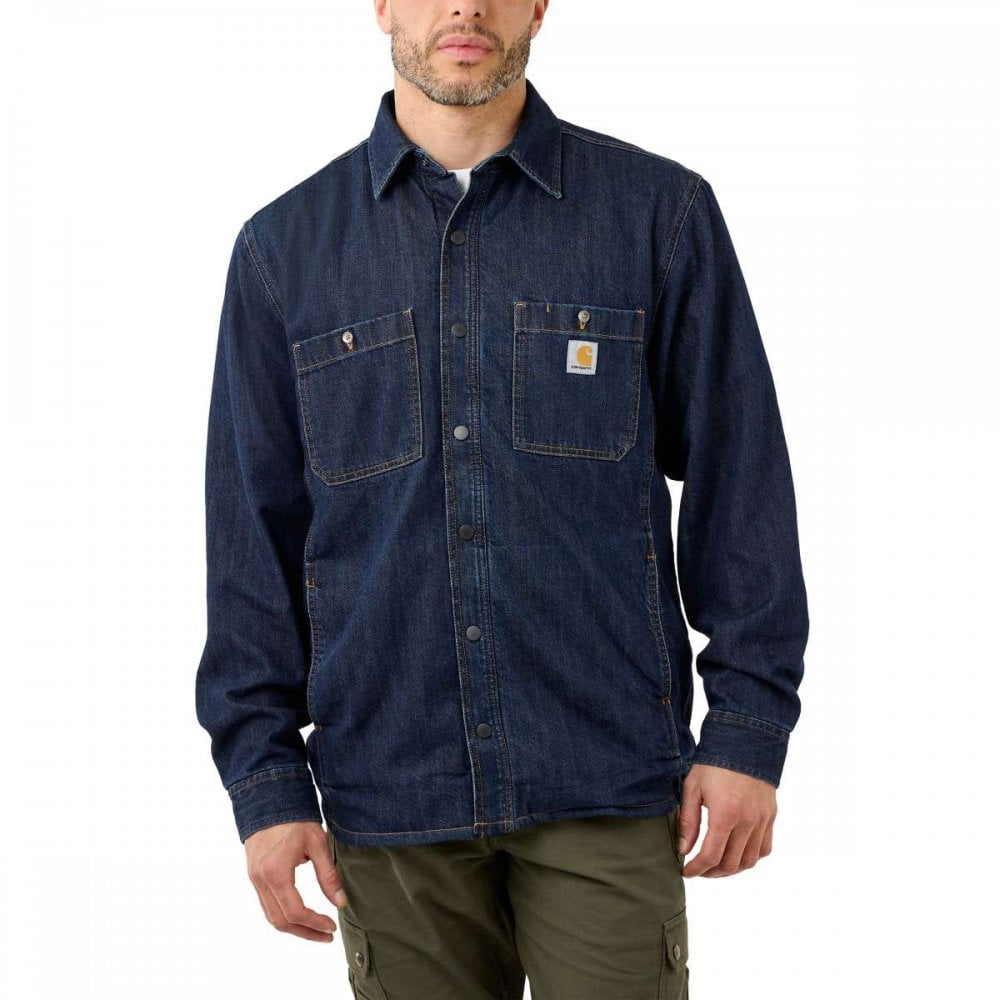 Carhartt Denim Fleece Lined Snap Front Jeansjacke 105605