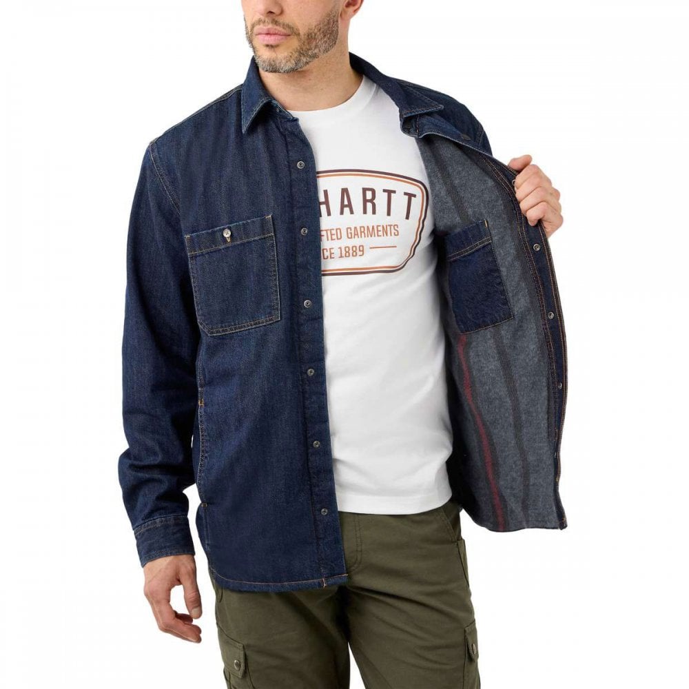 Carhartt Denim Fleece Lined Snap Front Jeansjacke 105605