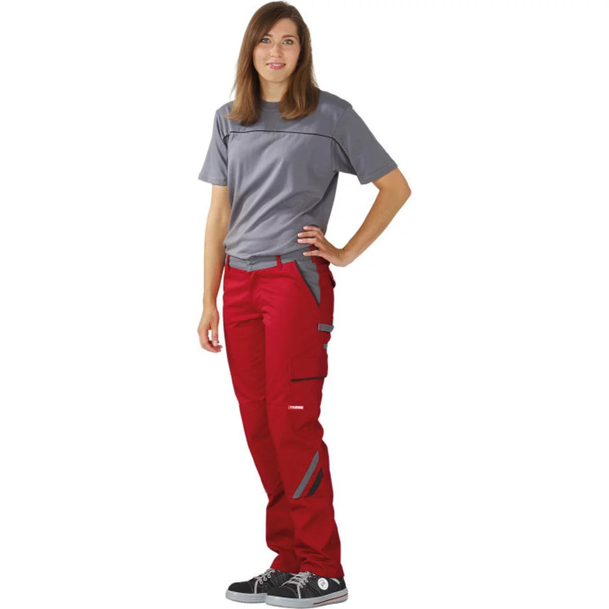 Planam Highline Damen Bundhose rot/schiefer/schwarz 2391
