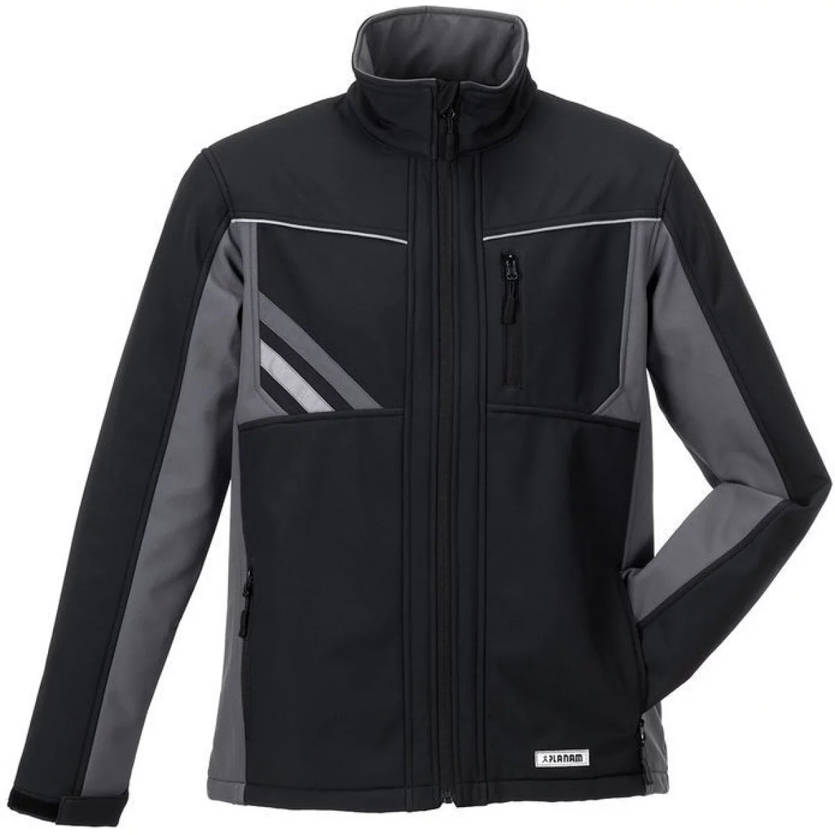 Planam Highline Herren Softshelljacke schwarz/schiefer/zink 2721