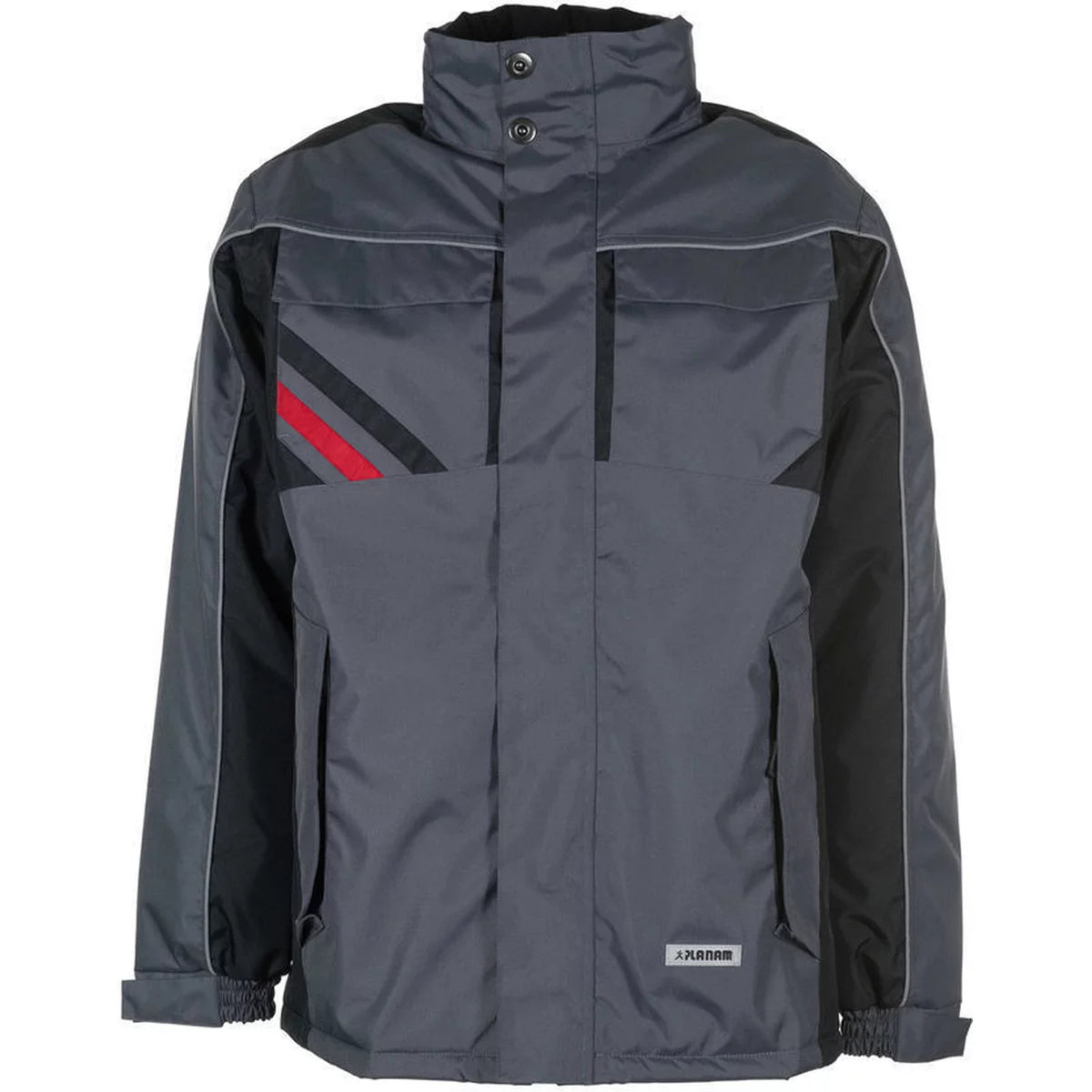 Planam Highline Herren Winterjacke schiefer/schwarz/rot 2302