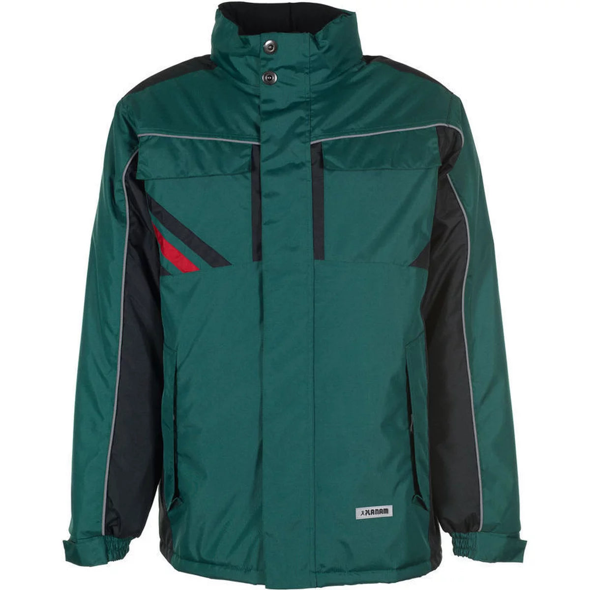 Planam Highline Herren Winterjacke grün/schwarz/rot 2305