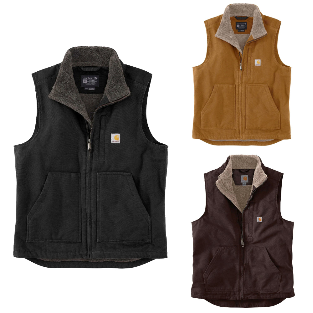 Carhartt Washed Duck Sherpa Lined Mock Neck Herren Weste 104277
