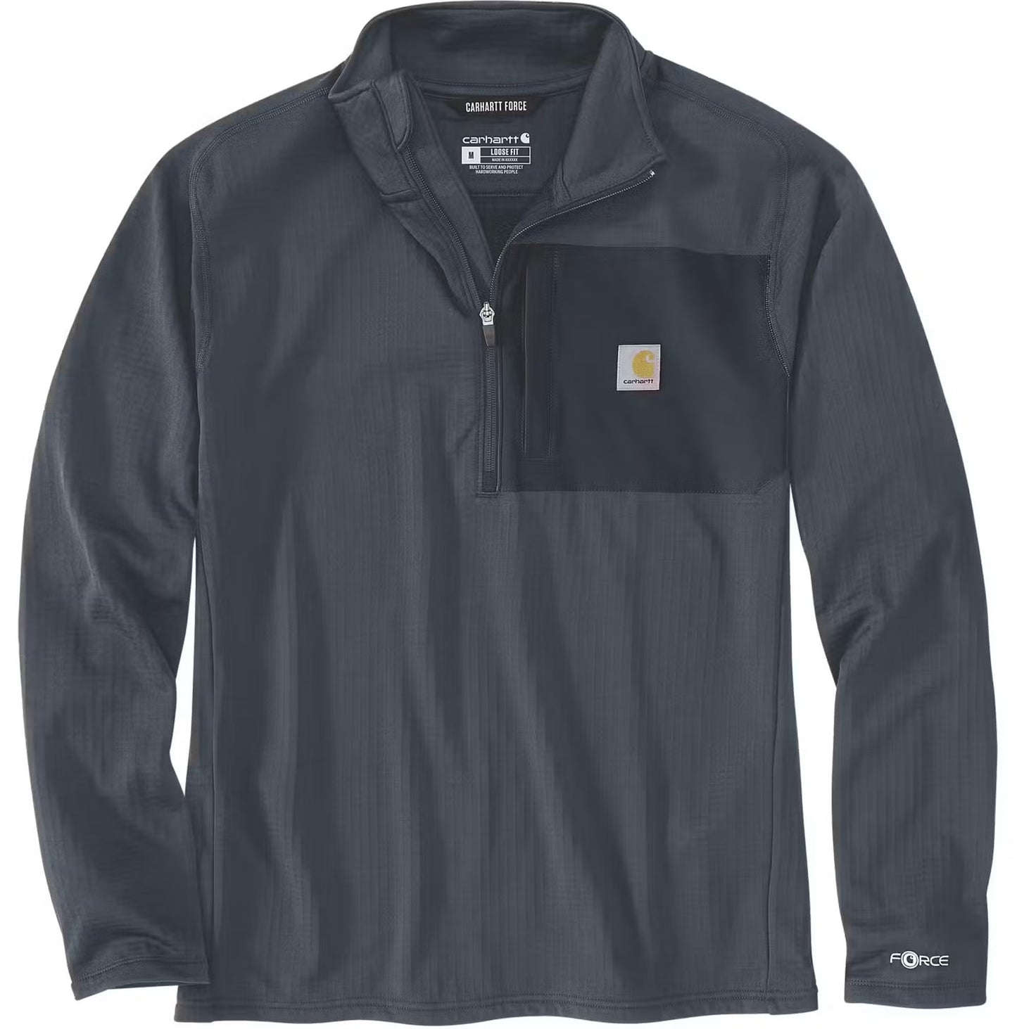 Carhartt Force Ironwood Relaxed Half‑Zip Mock Neck Sweatshirt Deep Smoke Blue 106423