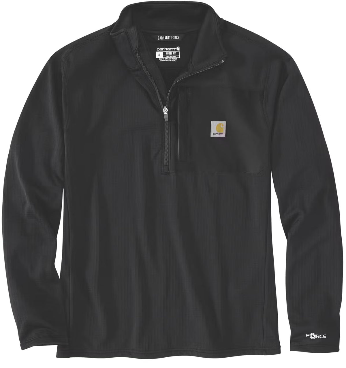 Carhartt Force Ironwood Relaxed Half‑Zip Mock Neck Sweatshirt Schwarz 106423