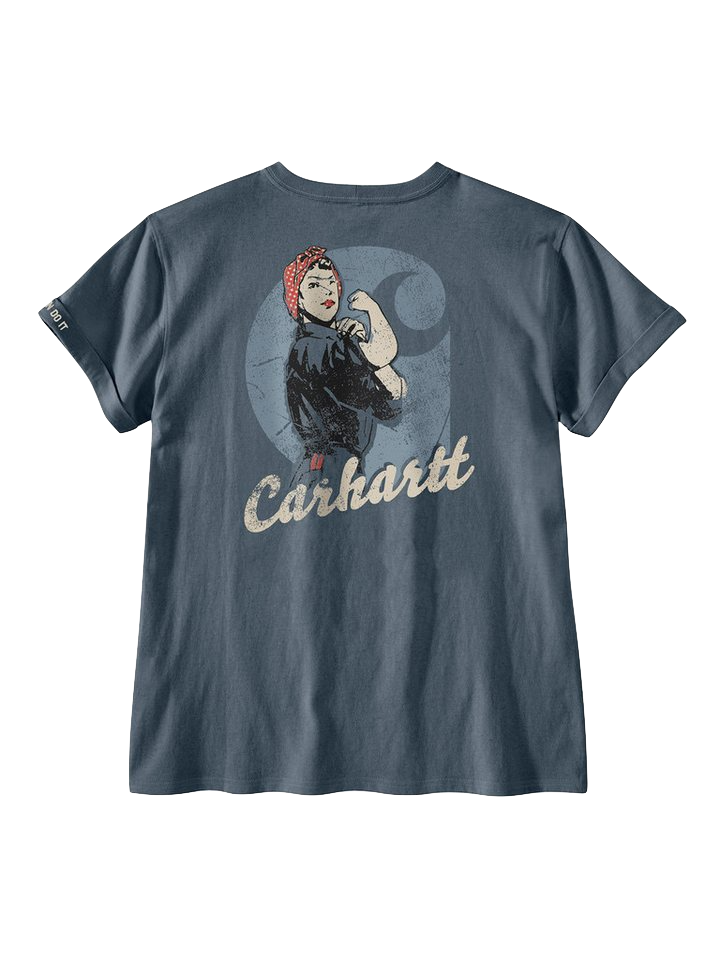 Carhartt Damen Dearborn T-Shirt Rosie Loose Fit Iron Blue 106903