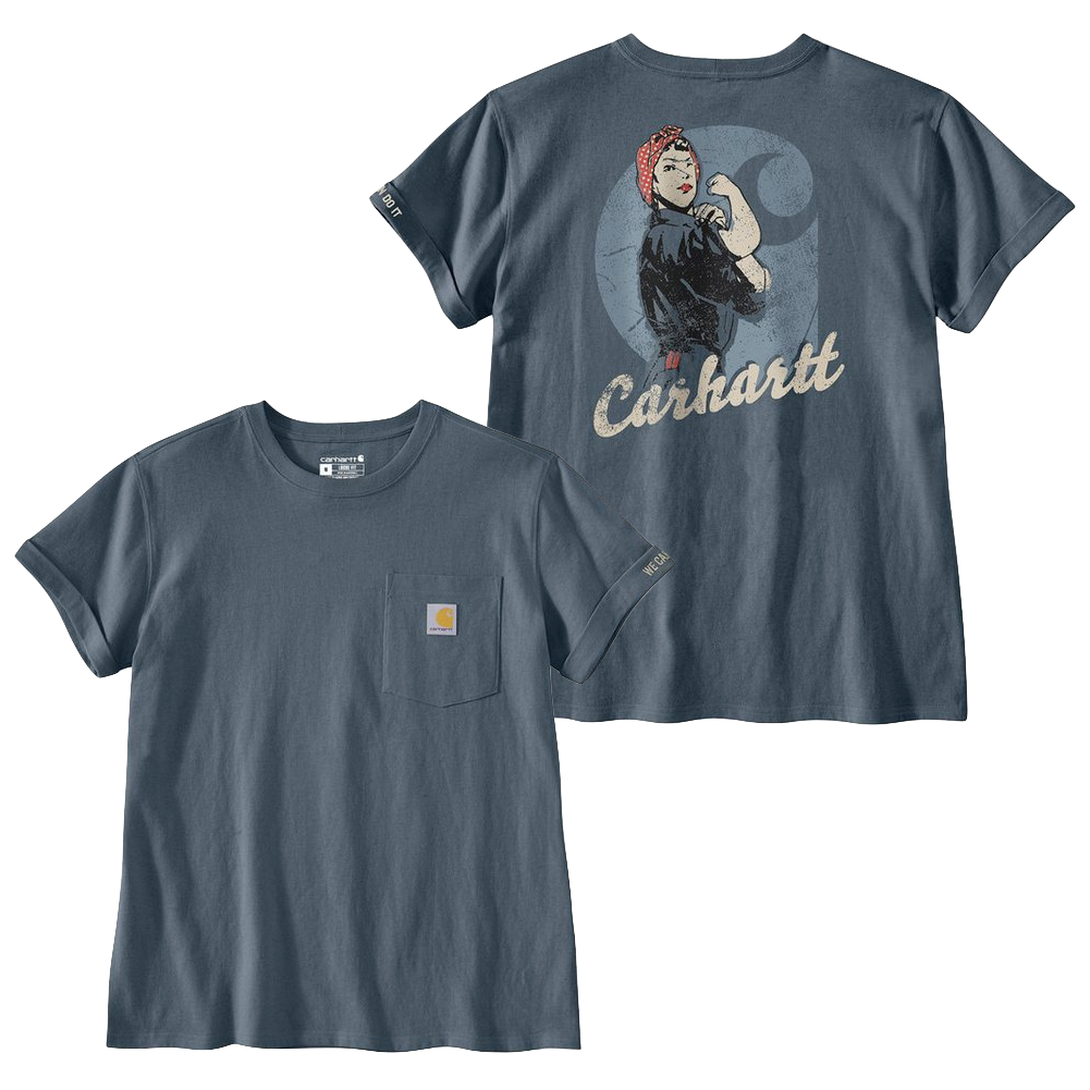 Carhartt Damen Dearborn T-Shirt Rosie Loose Fit Iron Blue 106903