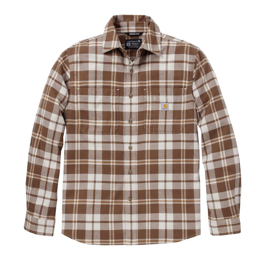 Carhartt Hamilton Herren Flanellhemd Braun 107010 – Rugged Flex Relaxed Fit Karohemd