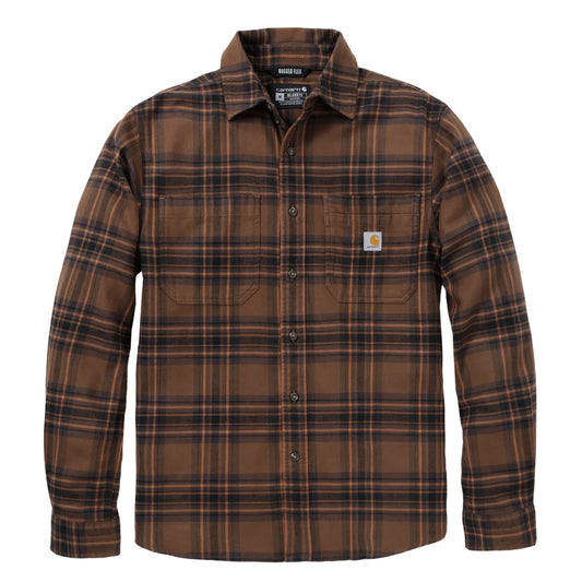 Carhartt Hamilton Herren Flanellhemd Braun/Schwarz 107010 – Rugged Flex Relaxed Fit Karohemd
