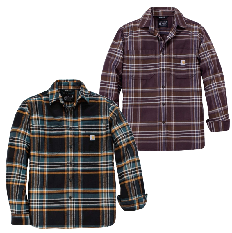 Carhartt Rugged Flex Relaxed Fit Midweight Flannel Long-Sleeve Plaid Shirt