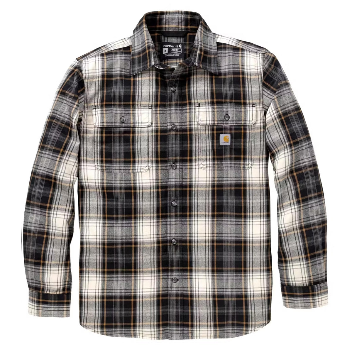 Carhartt Hubbard Herren Flanellhemd 107013 Schwarz/Weiß – Loose Fit Karohemd