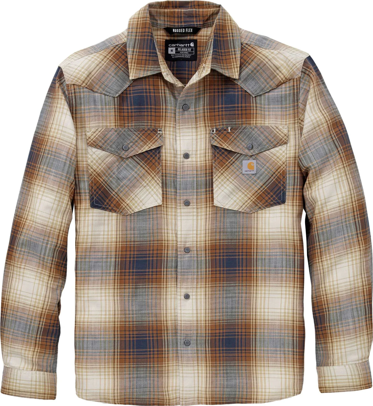 Carhartt Herren Flanellhemd Montana Bozeman Sandstone 107016 – Relaxed Fit Karohemd