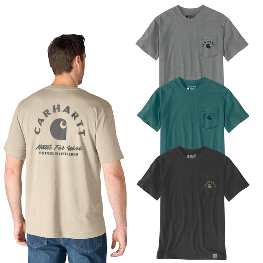 Carhartt Herren Irvine T-Shirt mit Brusttasche und Backprint 107317