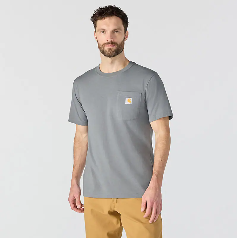 Carhartt Relaxed Fit Irvine-T-Shirt mit 3D-Logo Weather Ash Heather 107319