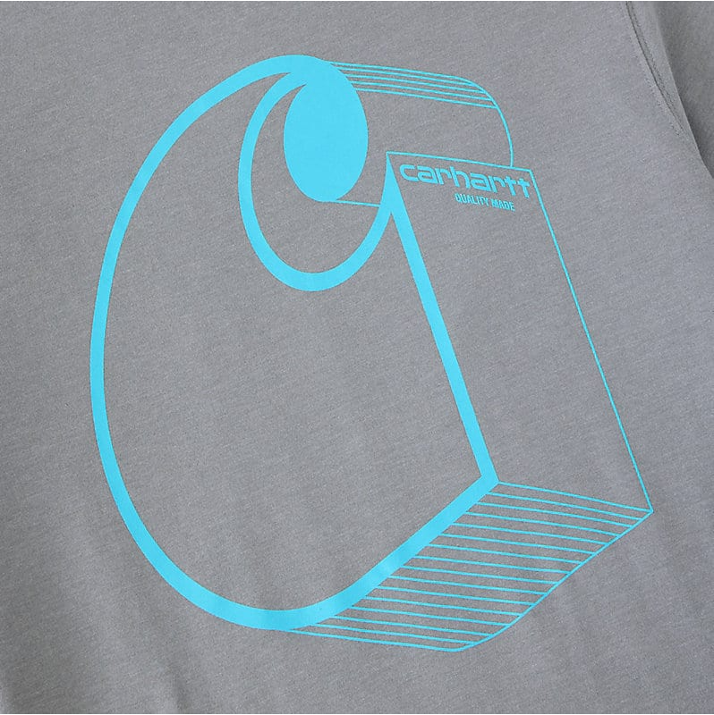 Carhartt Relaxed Fit Irvine-T-Shirt mit 3D-Logo Weather Ash Heather 107319