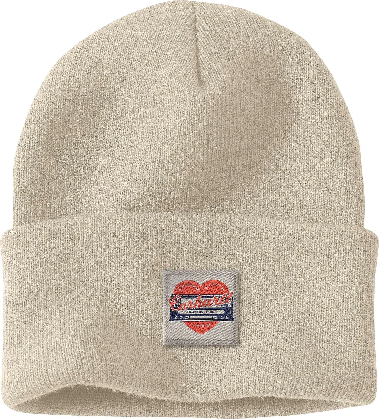Carhartt Beanie Wintermütze Strickmütze Heart Patch Oat Milk 107409