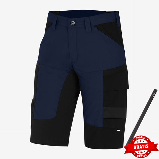 FHB Kim Stretch Bermuda Arbeitshorts Navy/Schwarz 125200 + gratis Zimmermannsbleistift