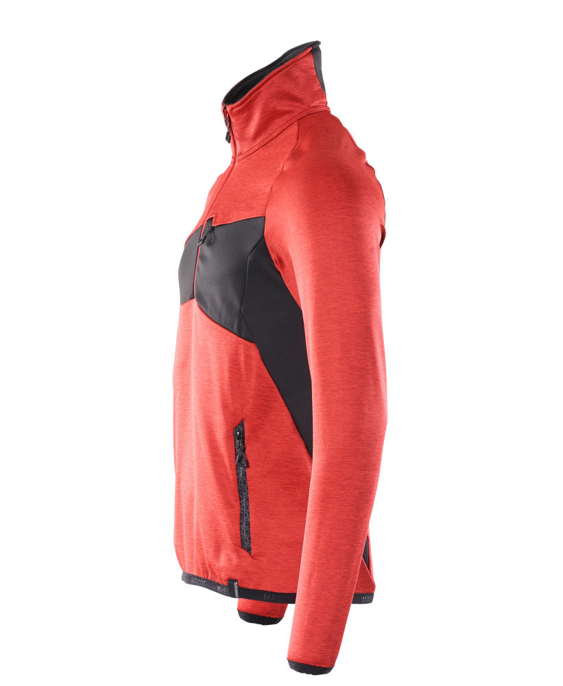 MASCOT® ACCELERATE Fleecepullover mit kurzem Reißverschluss Verkehrsrot/Schwarz 18003