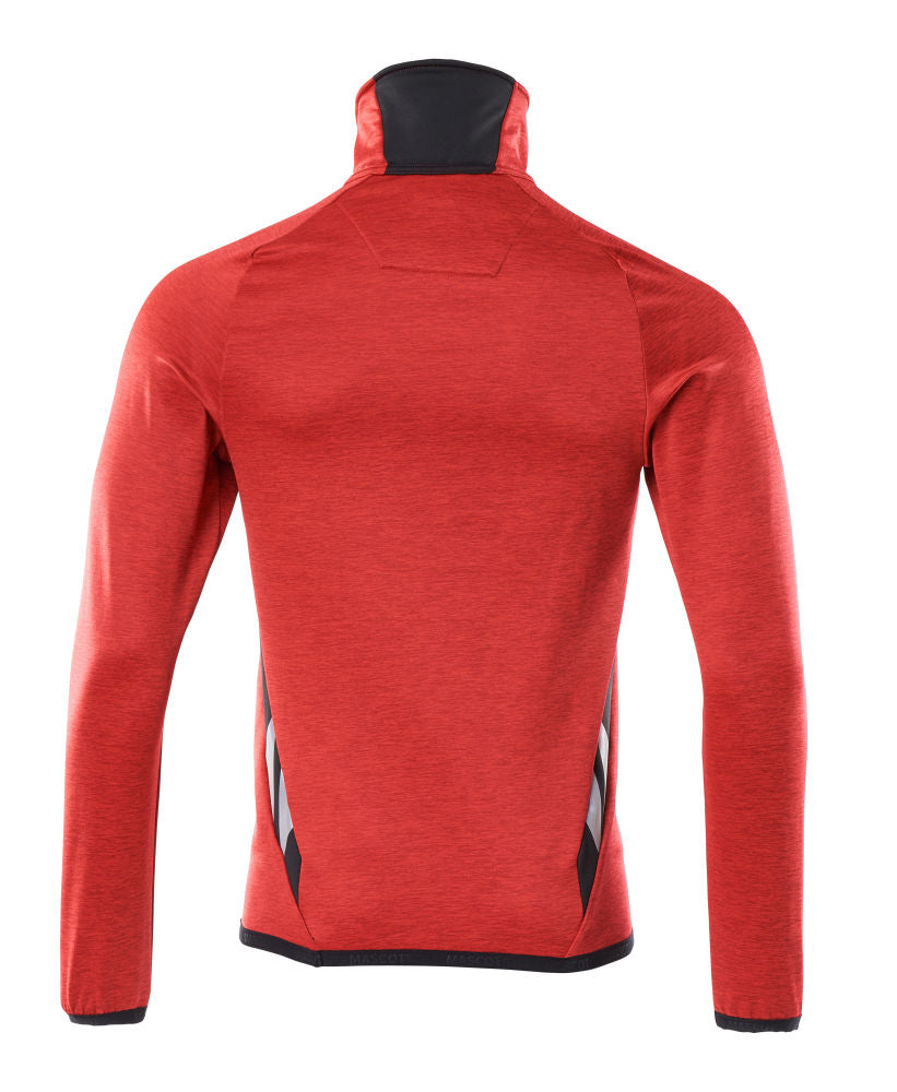 MASCOT® ACCELERATE Fleecepullover mit kurzem Reißverschluss Verkehrsrot/Schwarz 18003